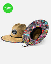 Load image into Gallery viewer, Youth Straw Hat - Sticker Bomb