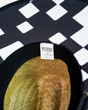 Load image into Gallery viewer, Checkerz Straw Hat - Black and White