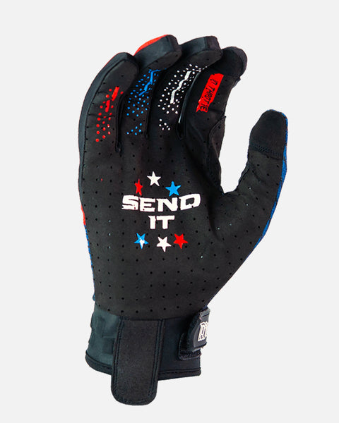 Elite E1 Stars and Stripes Riding Glove - Red, White and Blue