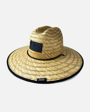 Load image into Gallery viewer, Ghosted Flag Straw Hat - Black and Gray