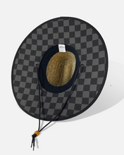 Load image into Gallery viewer, Ghosted Flag Straw Hat - Black and Gray