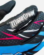 Load image into Gallery viewer, Elite E1 Neon Bolt Riding Glove - Blue and Black