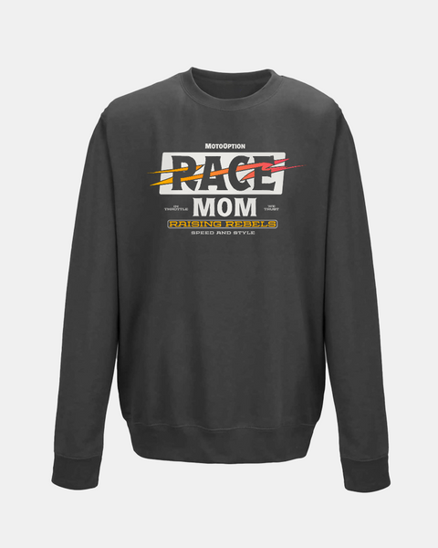 WOMENS RACE MOM CREWNECK - CHARCOAL