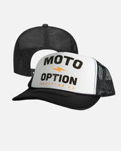 Load image into Gallery viewer, Stacked Bolt Foam Trucker Hat - Black and White