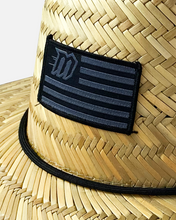 Load image into Gallery viewer, Ghosted Flag Straw Hat - Black and Gray