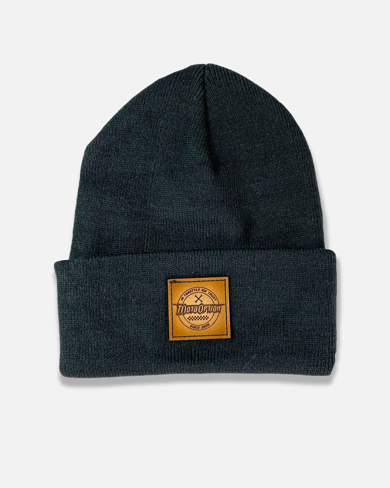 Mechanic Leather Patch Beanie - Black – MotoOption