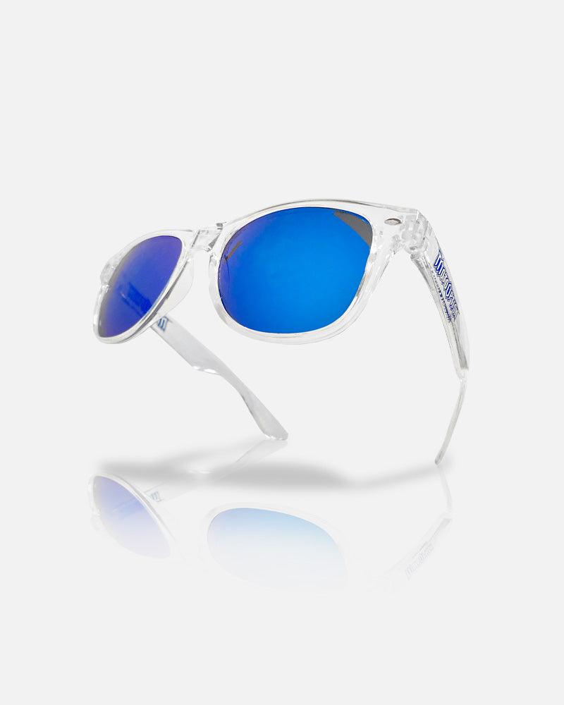 Wayfarer Sunglasses - Clear/Ice Blue – MotoOption display picture 1