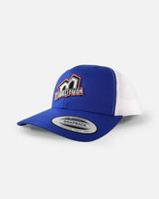 Load image into Gallery viewer, CORP M TRUCKER HAT - ROYAL/WHITE
