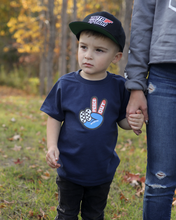 Load image into Gallery viewer, TODDLER PEACE OUT TEE - NAVY
