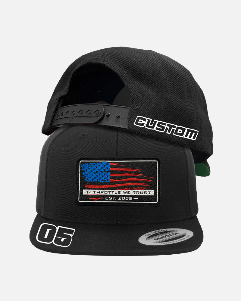 WAVE THE FLAG PERSONALIZED SNAPBACK HAT