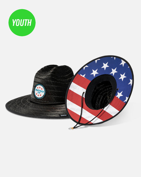Youth Blackout Edition Straw Hat - Send it RWB