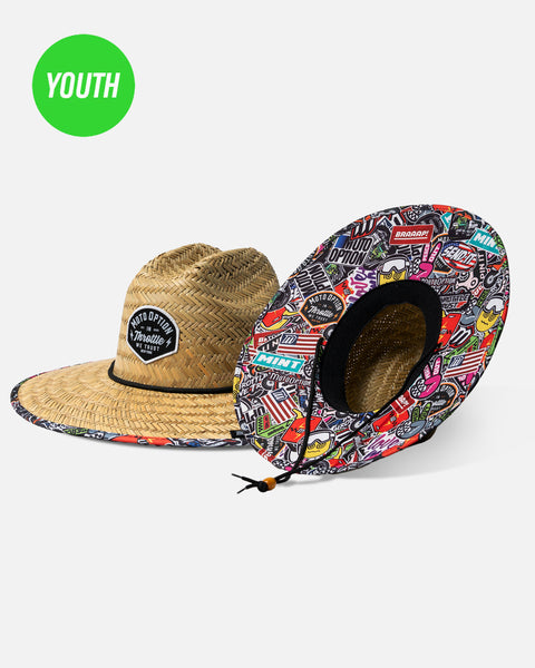 Youth Straw Hat - Sticker Bomb