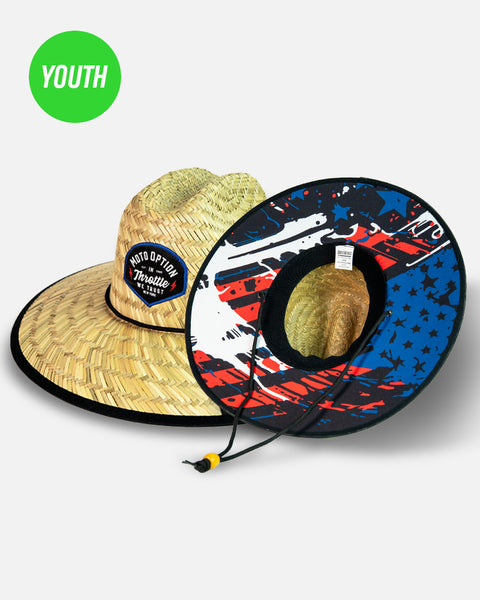 Youth Freedom Straw Hat - Red, White and Blue