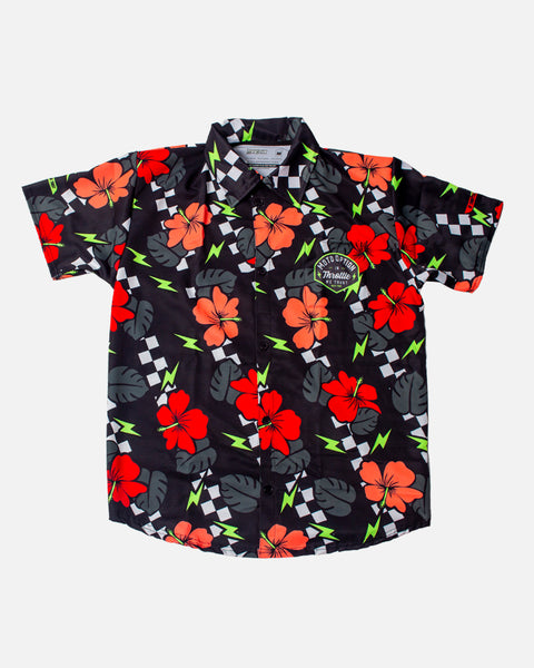Mens Race-Day Button Up - Electric Aloha