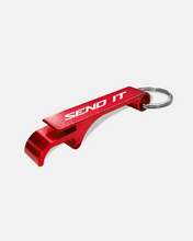 Load image into Gallery viewer, SEND IT BOTTLE OPENER KEYCHAIN - RED
