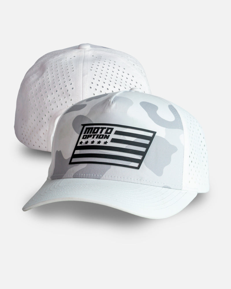 Moto Flag Performance Hat - Snow Camo