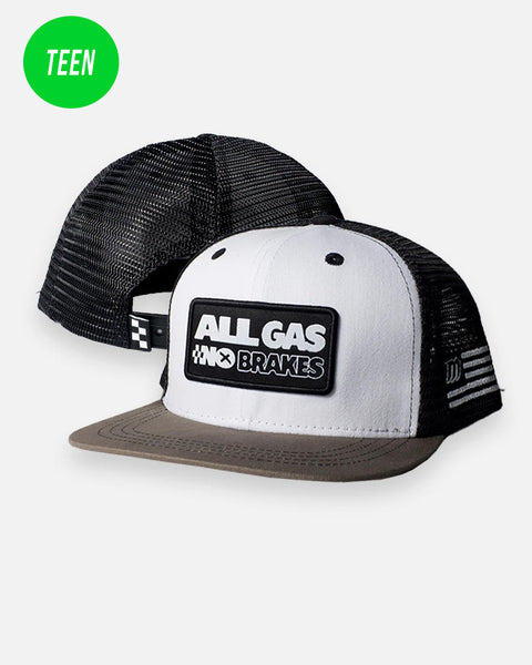 Teen All Gas No Brakes Hat - Grey and Black