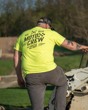 Load image into Gallery viewer, Mens Blue Collar Moto Crew Tee - Safety Green
