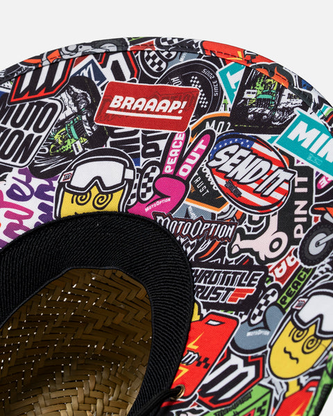 Youth Straw Hat - Sticker Bomb