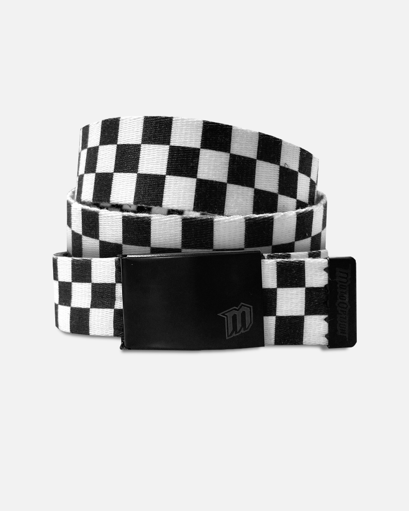 CHECKERS WEBBING BELT - BLACK/WHITE