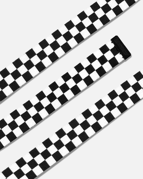 CHECKERS WEBBING BELT - BLACK/WHITE