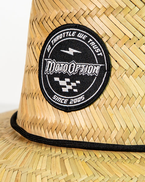 Checkerz Straw Hat - Black and White
