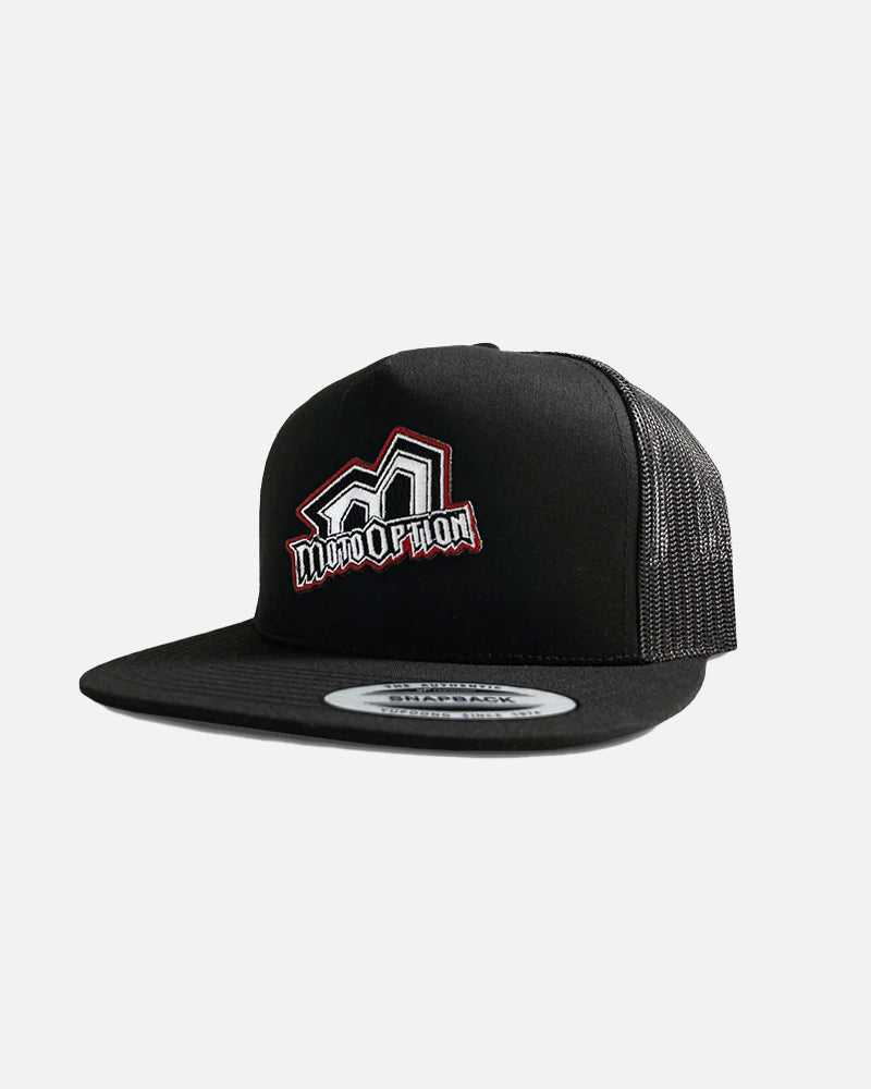 Corp M Flat Brim Trucker Hat - Black