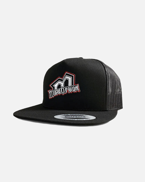 Corp M Flat Brim Trucker Hat - Black