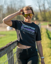 Load image into Gallery viewer, Womens Echo Racing Cropped Tee - Black
