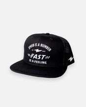 Load image into Gallery viewer, Fast Feeling Premium Flat Brim Trucker - Black
