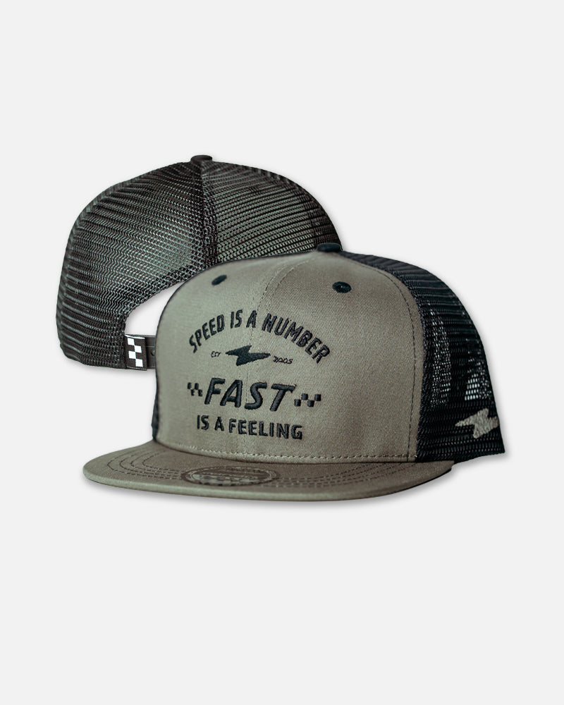 Fast Feeling Premium Flat Brim Trucker - Charcoal