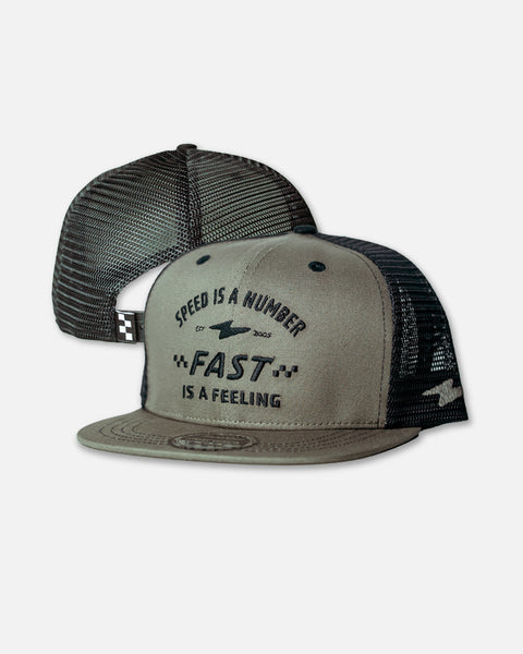 Fast Feeling Premium Flat Brim Trucker - Charcoal