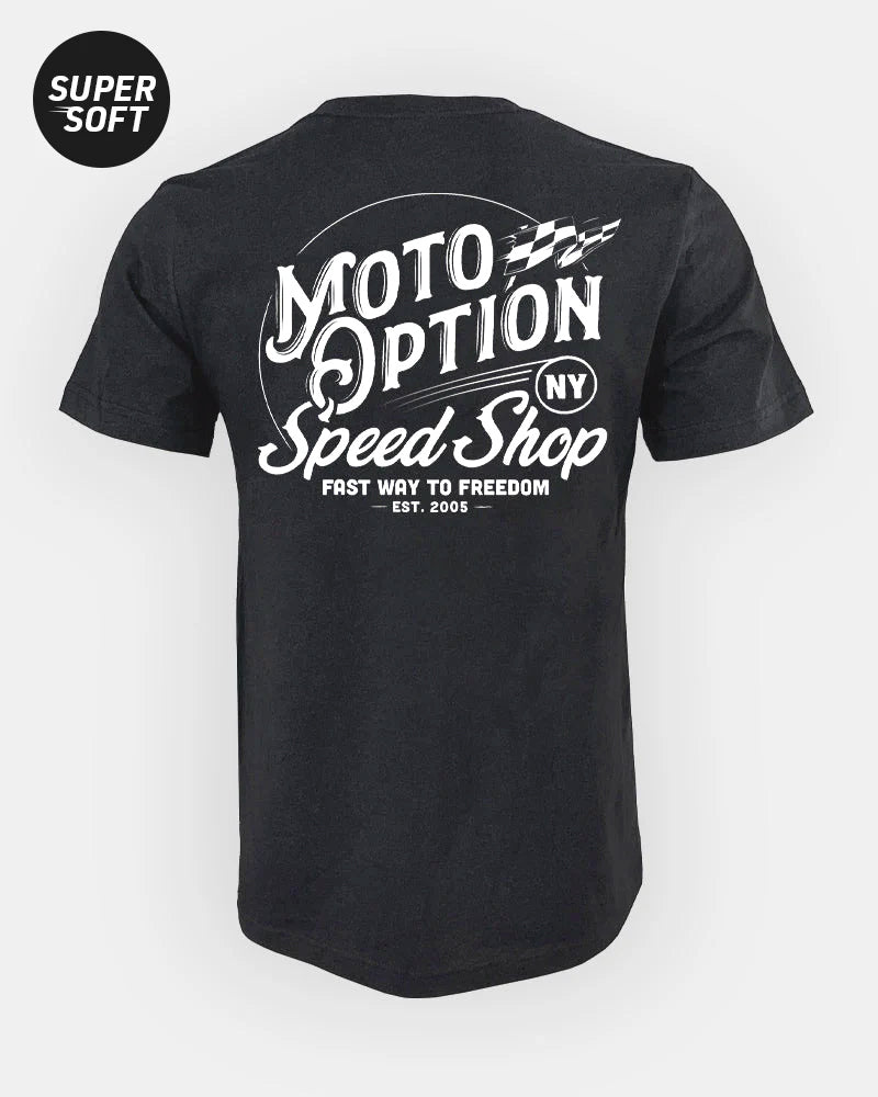 Mens Fast Way to Freedom Tee - Heather Black