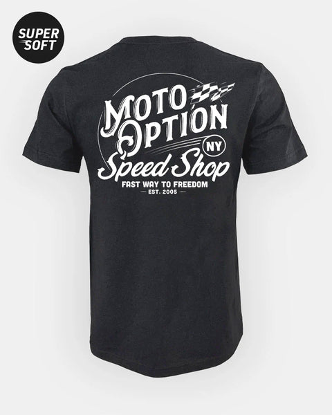 Mens Fast Way to Freedom Tee - Heather Black