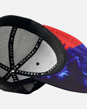 Load image into Gallery viewer, Mechanic Fireworks Premium Flat Brim Trucker Hat - Red, Blue and Black
