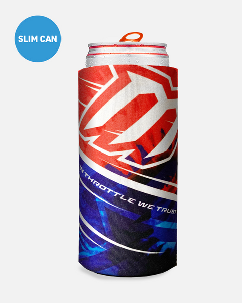 Fireworks Slim Can Koozie - Red, White and Blue