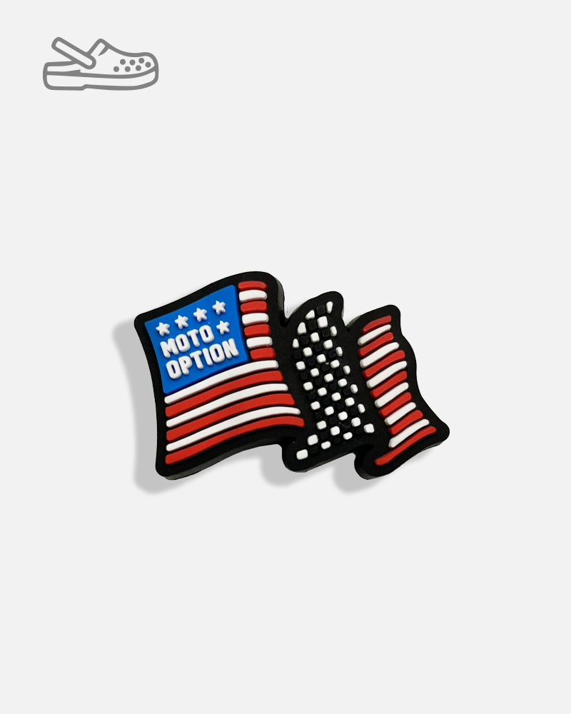 Shoe Charm - Moto flag
