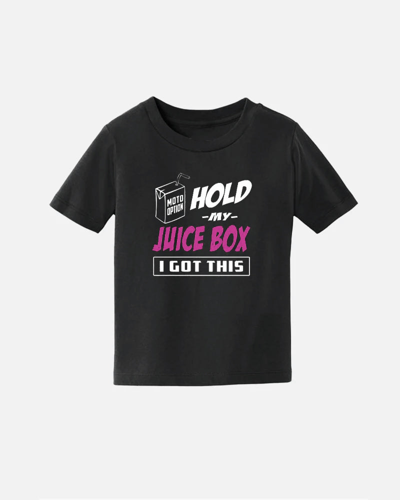 Toddler Hold My Juice Box Tee - Black and Pink