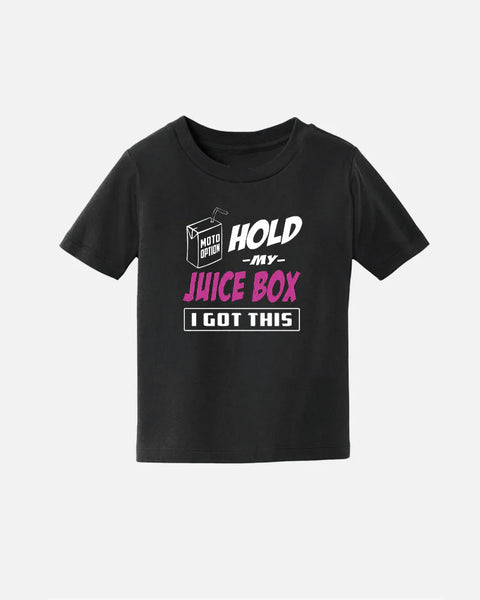 Toddler Hold My Juice Box Tee - Black and Pink