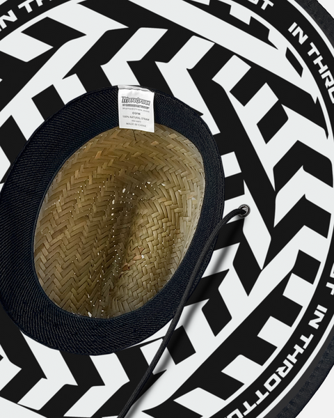 Illusion Straw Hat - Black and White