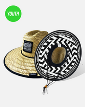 Load image into Gallery viewer, Youth Illusion Straw Hat - Black and White
