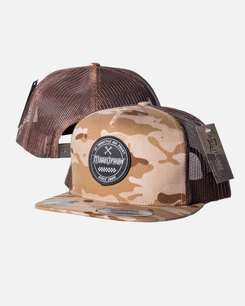 Mechanic Flat Brim Trucker Hat - Desert Camo