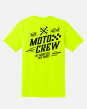 Load image into Gallery viewer, Mens Blue Collar Moto Crew Tee - Safety Green
