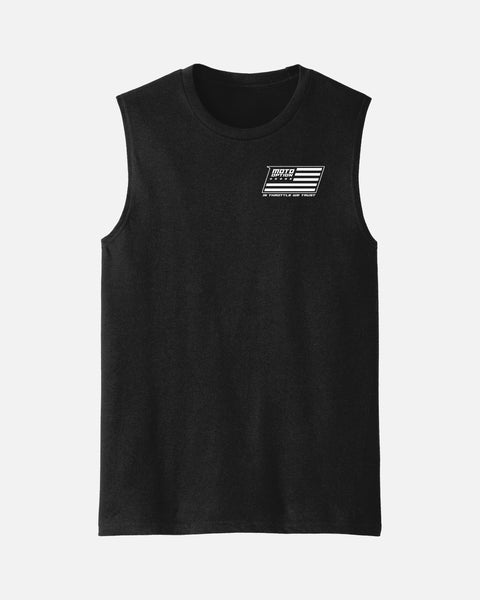 Mens Moto Flag Sleeveless - Black