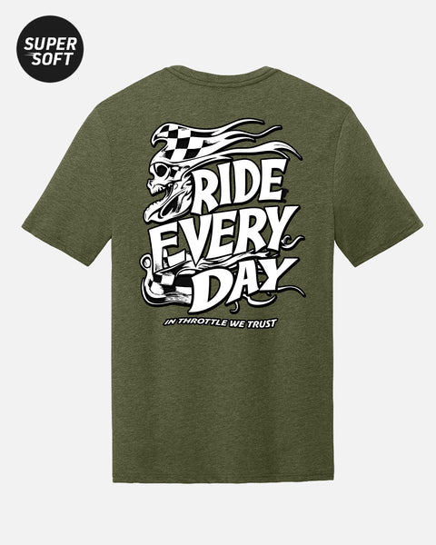 Mens Ride Everyday 2.0 Tee - Military Green Heather