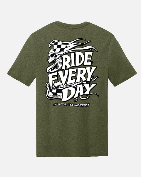 Mens Ride Everyday 2.0 Tee - Military Green Heather