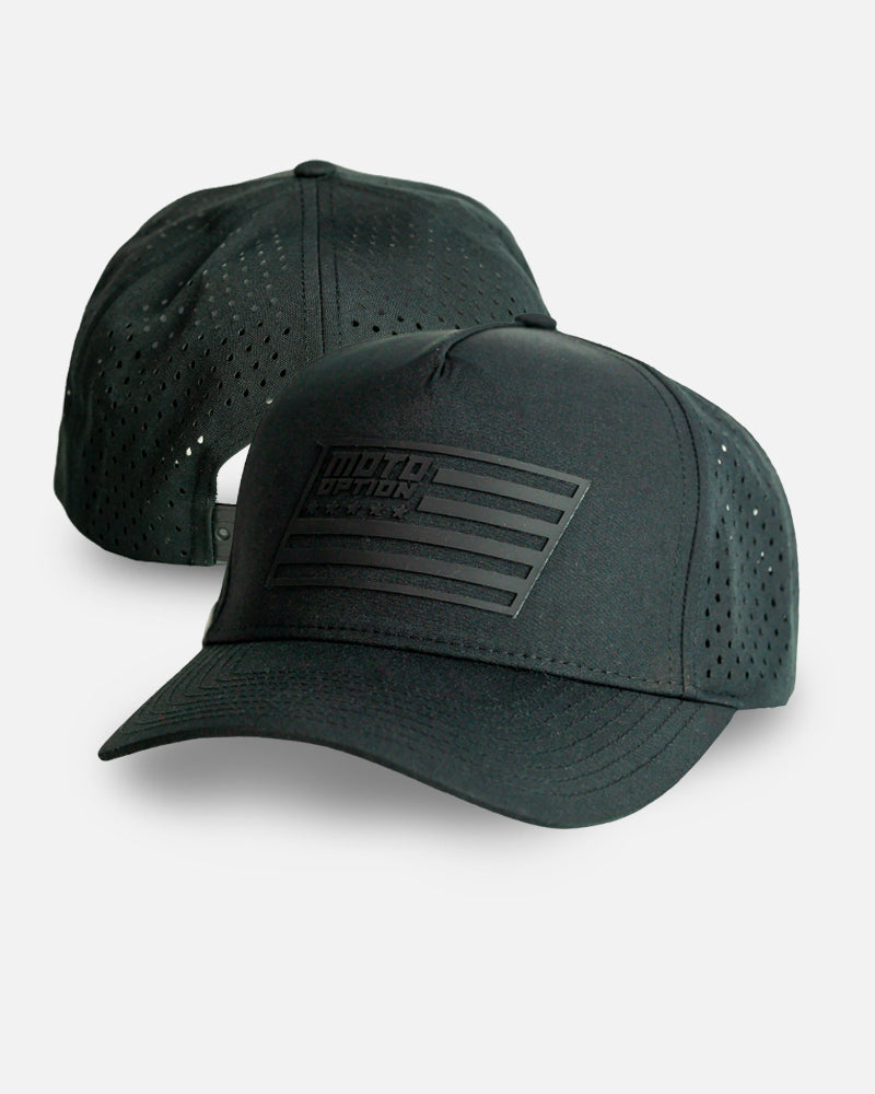 Moto Flag Performance Hat - Black
