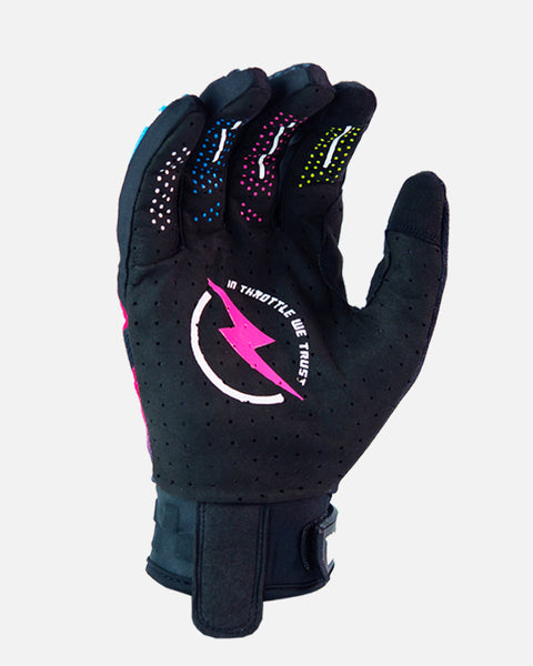 Elite E1 Bolt Riding Glove - Blue and Black