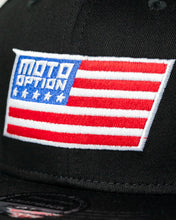 Load image into Gallery viewer, Patriot Premium Flat Brim Trucker Hat - Black
