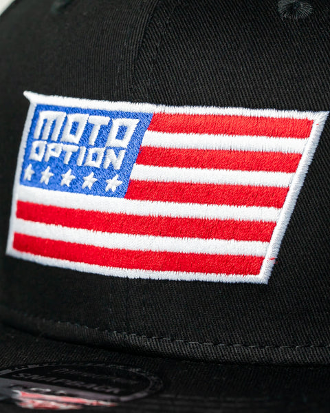 Patriot Premium Flat Brim Trucker Hat - Black